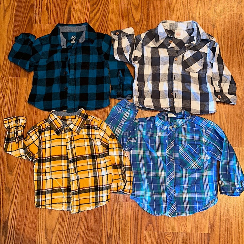 12 Month Boys Botton Down Flannels